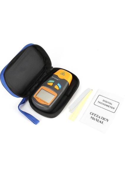 DT2234C+ LCD Dijital Mini Temassız Lazer Fotoğraf Takometre Rpm Hız Test Cihazı - Gri ve Turuncu (Yurt Dışından)