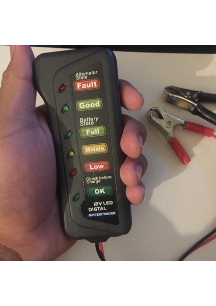 12V Araç Aküsü ve Alternatör Test Cihazı - Akü Durumunu ve Alternatör Şarjını Test Edin (Led Göstergesi) (Yurt Dışından) fırsatları