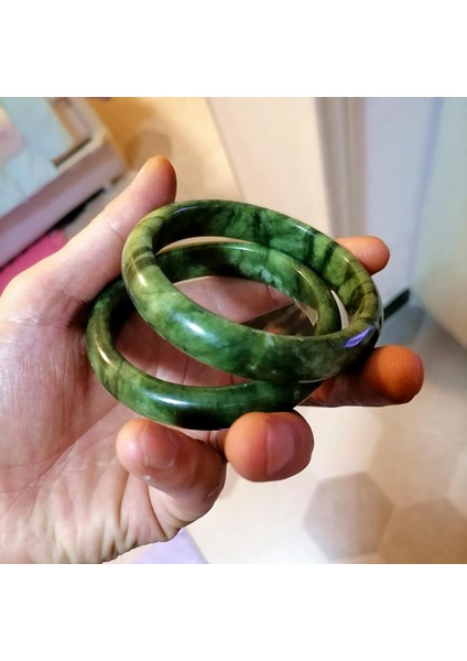 Doğal Çin Güney Yeşim El Oyma Geniş Bant Bilezik Moda Butik Takı Erkek ve Kadın Turkuaz Bileklik (Yurt Dışından)