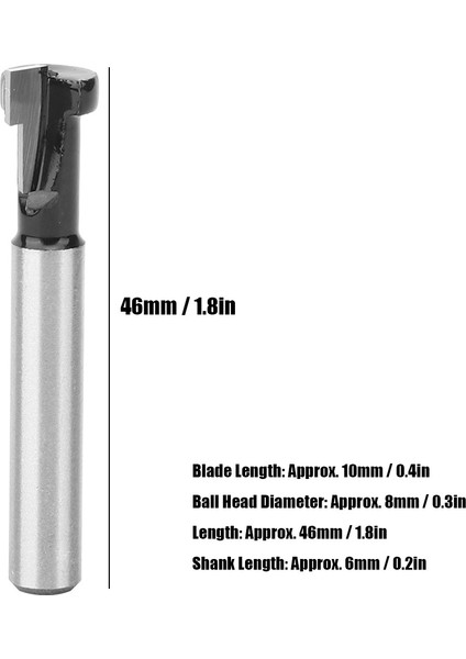 Ağaç Işleme Freze Kesici 1/4 Sap Sert Alaşım 6 x 5/6 Anahtar Deliği Bıçak Ucu (Yurt Dışından) modelleri