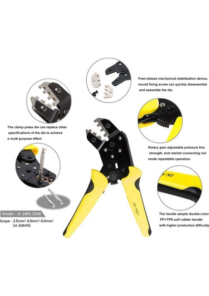 Ma JX-1601-2546 Pense Tel Kıvırıcılar Mühendislik Cırcırlı Terminal Sıkma Pensesi (Yurt Dışından)