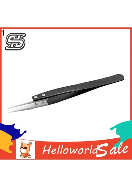 Helloworld Elektronik Cımbız Paslanma Önleyici Düz Kavisli Uç Anti-Statik Elektronik Cımbız (Yurt Dışından)