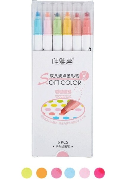 Çift Uçlu Dot Sanat Işaretleme Kalemleri 6/12 Renk Yuvarlak Dot Fiber Ince Ucu Boyama Dergisi El Yazı Eskiz Anime Çizim (Yurt Dışından)