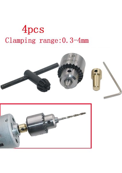 Takım Mini Matkap Chuck Mikro 0.3-4mm Konik Monteli Matkap Chuck ve Anahtar Podazz (Yurt Dışından)
