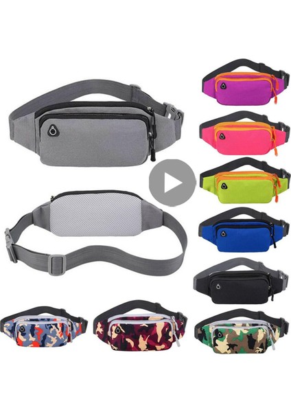 Erkek Kadın Bel Su Geçirmez Fanny Paketi Erkekler Kadınlar Için Çanta Kemeri Serseri Kalça Göbek Omuz Crossbody Çapraz Vücut Yan Çanta Kanguru (Yurt Dışından)