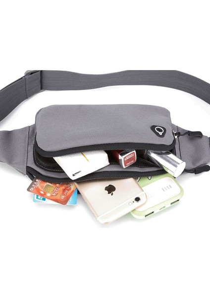 Erkek Kadın Bel Su Geçirmez Fanny Paketi Erkekler Kadınlar Için Çanta Kemeri Serseri Kalça Göbek Omuz Crossbody Çapraz Vücut Yan Çanta Kanguru (Yurt Dışından)