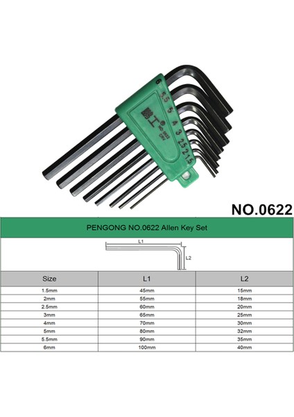 Penggong 8 Adet Evrensel Metrik 1.5-6mm Altıgen Anahtar Anahtarı Ingiliz Anahtarı Takımı El Aleti (Yurt Dışından) modelleri