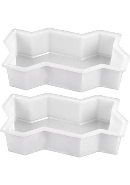 2x Üç Dalga Şekli Bahçe Yolu Plastik Beton Parke Tuğla Kalıp Diy Geçit Çimento Tuğla Kalıp (Yurt Dışından)