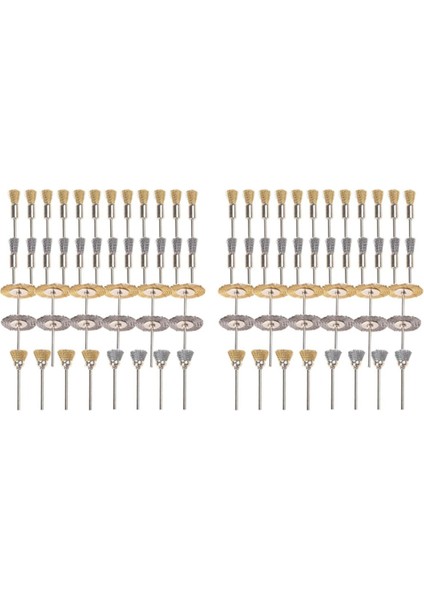 88 Parça Mini Tel Fırça Tekerlek Fincan Pirinç Çelik Tel Fırça Seti 1/8 Inç (3mm) Dremel Döner Aletler Için Sap (Yurt Dışından)