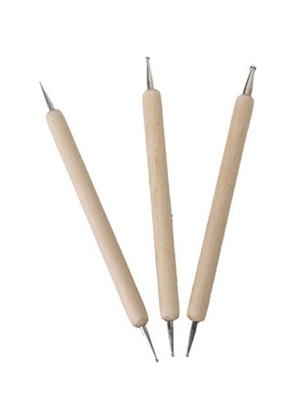 Kabartma Desen Dıy Kil Şekillendirme Modelleme Için 3 Adet Top Styluses Aletler Seti (Yurt Dışından)
