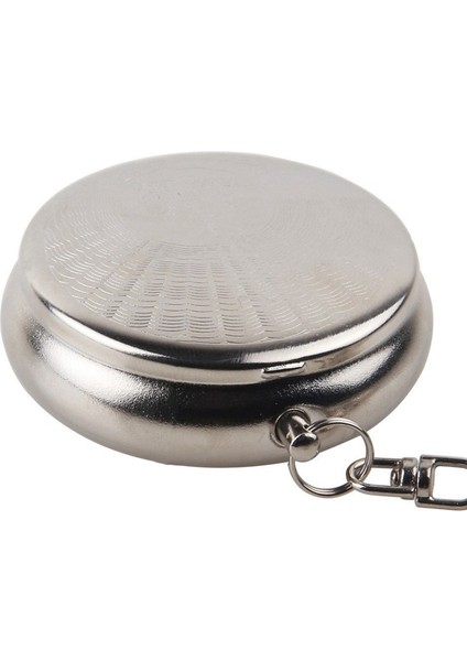 Paslanmaz Çelik Portatif Yuvarlak Küllük (Anahtarlıklı)-Gümüş Rastgele Desen (Yurt Dışından) fırsatları