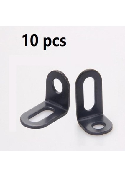 10 Adet Metal Köşe Parantez Parantez Sağ Açı L Şekli Brace Braketi Siyah Mpj (Yurt Dışından)