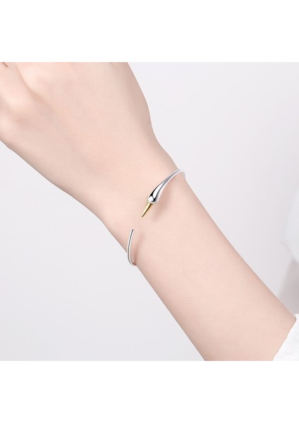 Lıvvy Gümüş Renk Kuğu Bilezik Basit Yaratıcı Niş Tasarım Kadınlar Için Kız Kore Versiyonu Tatlı Açık Bilezik El Takı (Yurt Dışından) fiyatları