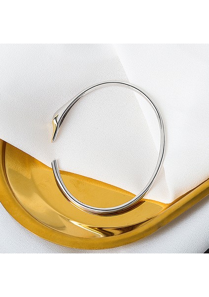 Lıvvy Gümüş Renk Kuğu Bilezik Basit Yaratıcı Niş Tasarım Kadınlar Için Kız Kore Versiyonu Tatlı Açık Bilezik El Takı (Yurt Dışından) fırsatları