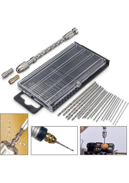 21 Adet Mini Mikro Büküm Matkap 0.3-1.6mm Hss Bit Seti El Spiral Pin Mengene Takı Anlan (Yurt Dışından)