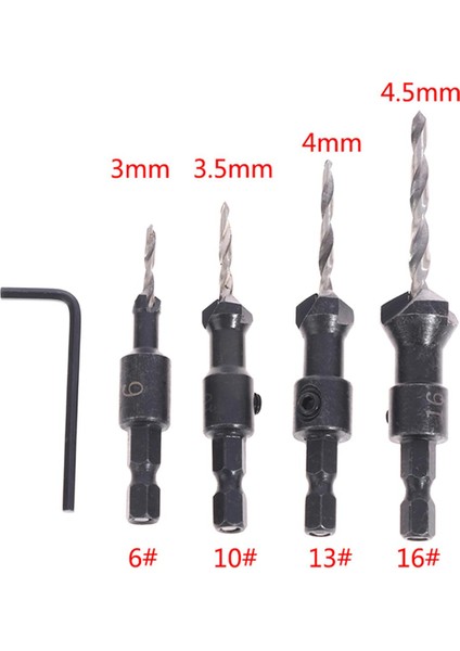 Adet 3/3.5/4/4.5mm Hex Hızlı Değişim Şaft Havşa Konik Matkap Uçları Sevıch (Yurt Dışından)