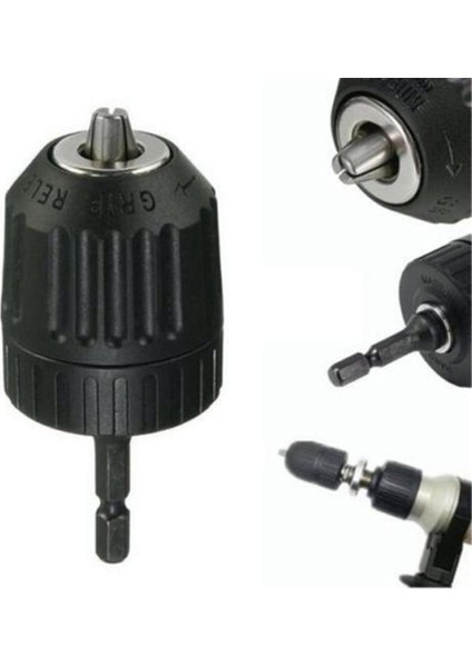 0.8-10MM 3/8-24UNF Anahtarsız Matkap Ucu Chuck Klip Hex Shank Çubuk Adaptörü El Aleti (Yurt Dışından)