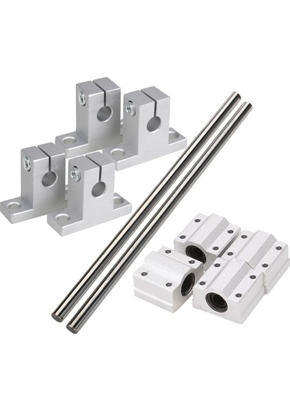 Yatay 8mm Dia Lineer Hareket Bilyalı Rulman Slayt Burç 200MM Lineer Mil Optik Eksen Çubuk Raylı Destek Seti (Yurt Dışından)