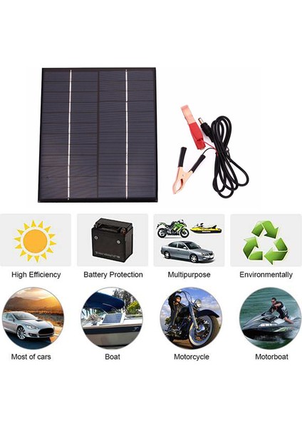 5.5W 12V Güneş Panelı Şarj Cihazı D Su Geçirmez Polikristal Plaka Açık Acil Durum Şarj Cihazı D Tekne Araba Motosiklet Açık (Yurt Dışından) fiyatları