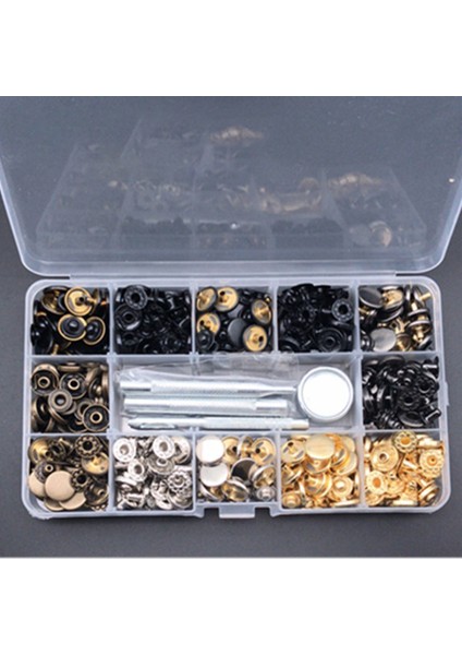 120 Adet Çıtçıtlı Bağlantı Elemanları Kiti 12.5mm Metal Düğme Çıtçıt Çıtçıt 4 Kurulum Mpj (Yurt Dışından) modelleri