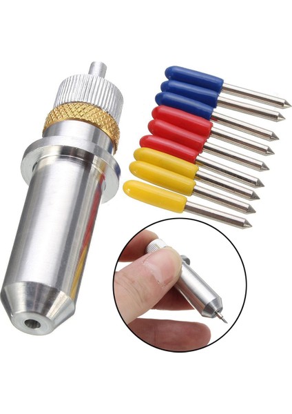 Quanbu 1 Adet Tungsten Çelik Oyma Çizim Kesici Bıçak Tutucu 9 Adet 30/45/60 Derece Vinil Kesici Bıçaklar 23X2MM (Yurt Dışından)