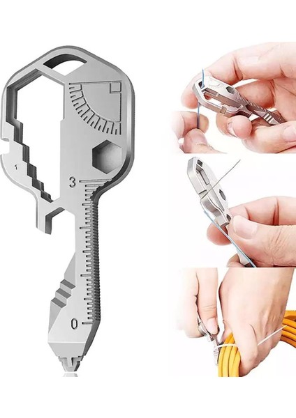 [sıcak] 24 In 1 Paslanmaz Çelik Çok Fonksiyonlu Mini Anahtarlık Açık Taşınabilir Aletler Yaratıcı Şişe Açacağı Anahtarı Hediyeler Için (Yurt Dışından)