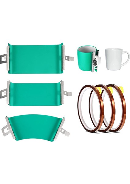 3D Heat Press-3 * 3D Süblimasyon Silikon Kap Ambalaj (11/12/15 Oz) 3 Rulo * Termal Transfer Bandı (33M)-YEŞIL (Yurt Dışından) modelleri