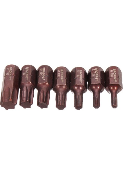 Broppe 7 Adet T20-55 Torx Tornavida Bit S2 Çelik 10MM Hex Shank Darbeli Tornavida Için T20/T25/T30/T40/T45/T50/T55 (Yurt Dışından)
