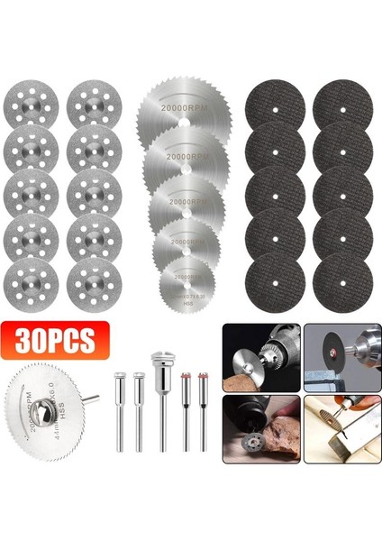 30 Adet/takım Mini Dairesel Testere Bıçağı Hss Kesme Diski Döner Delme Aracı Aksesuarları Ahşap Plastik ve Alüminyum (Yurt Dışından)