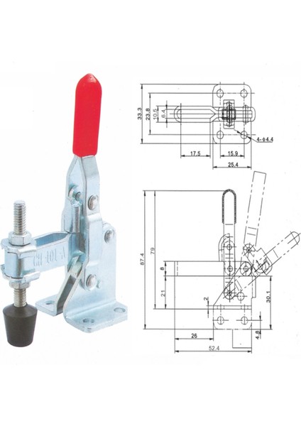 Flyeer 2 Adet 50 kg 110 kg U-Bar Flanş 101A Dikey Tabanlı Marangoz Kelepçesi (Yurt Dışından)