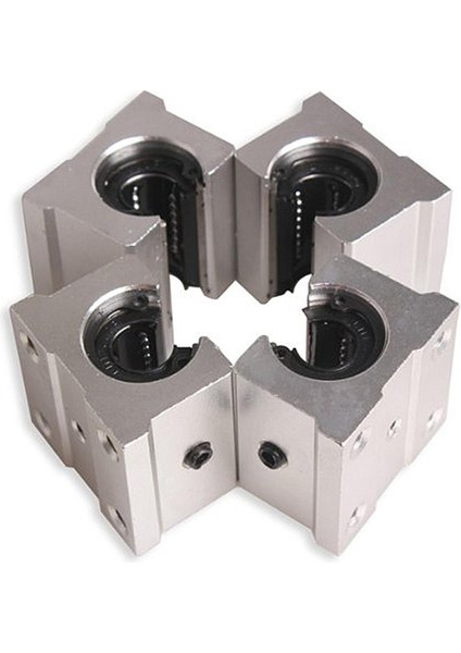 x SBR12UU 12MM Alüminyum Doğrusal Hareket Yönlendirici Rulman Bloğu, Gümüş - Gümüş (Yurt Dışından)