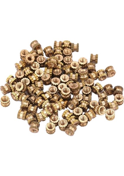 100 Adet Dişi Dişli Tırtıllı Somunlar Yuvarlak Enjeksiyon Kalıplama Pirinç Dişli Ekleme Gömme Somun Çeşitleri Kiti (M2X4 x 3.5) (Yurt Dışından)