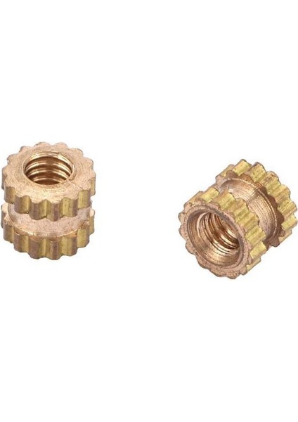 100 Adet Dişi Dişli Tırtıllı Somunlar Yuvarlak Enjeksiyon Kalıplama Pirinç Dişli Ekleme Gömme Somun Çeşitleri Kiti (M2X4 x 3.5) (Yurt Dışından)