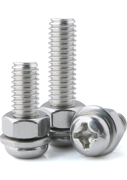 304 Paslanmaz Çelik Yuvarlak Başlı Vida Somunu Seti Çapraz Tava Kafa Makine Kombinasyon Vidası M2M3M4M5M6M8M10 (Yurt Dışından) fırsatları