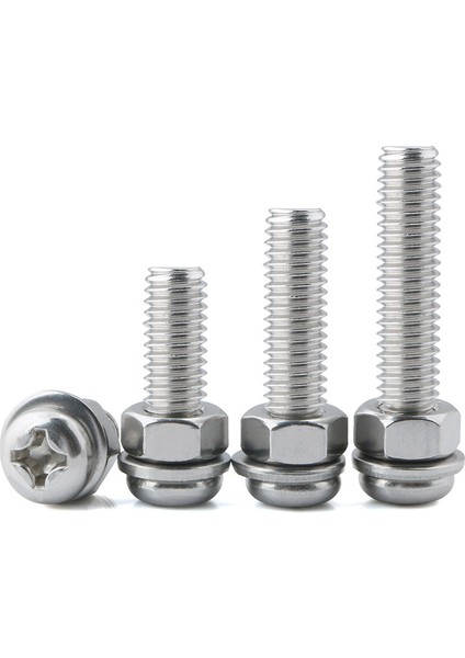 304 Paslanmaz Çelik Yuvarlak Başlı Vida Somunu Seti Çapraz Tava Kafa Makine Kombinasyon Vidası M2M3M4M5M6M8M10 (Yurt Dışından) indirimleri
