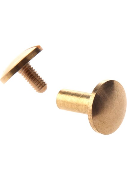 20X Ark Katı Pirinç Düğme Saplama Vida Çivi Vida Geri Deri Perçin Kemer 10MM (Yurt Dışından)