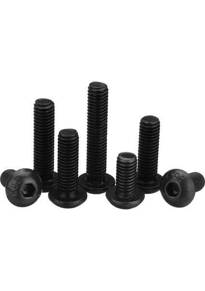 Suleve M5CH4 50 Adet M5 10.9 Sınıf Karbon Çelik Altıgen Soket Düğmesi Yuvarlak Vida 8mm Opsiyonel Uzunluk (Yurt Dışından)