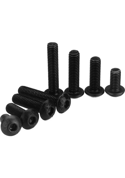 Suleve M5CH4 50 Adet M5 10.9 Sınıf Karbon Çelik Altıgen Soket Düğmesi Yuvarlak Vida 8mm Opsiyonel Uzunluk (Yurt Dışından)