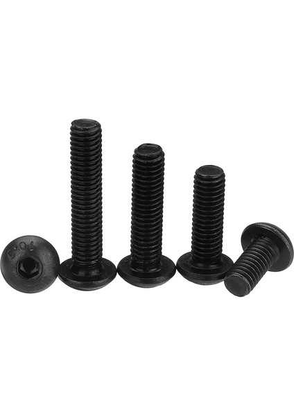 Suleve M5CH4 50 Adet M5 10.9 Sınıf Karbon Çelik Altıgen Soket Düğmesi Yuvarlak Vida 8mm Opsiyonel Uzunluk (Yurt Dışından)