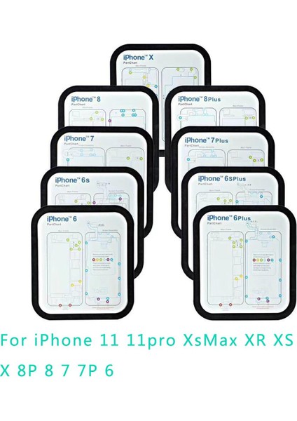 15 Adet Profesyonel Kılavuz Pedi Manyetik Vida Kaleci Grafik Mat Telefon Tamir Araçları Iphone 11 11PRO Xsmax Xr Xs x 8p 8 7 7p 6 (Yurt Dışından)