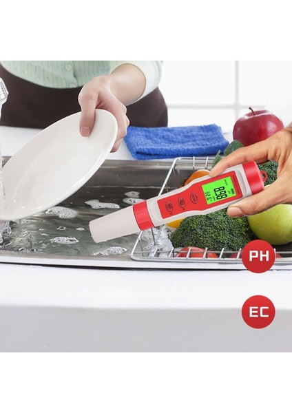 Profesyonel 4 In 1 Ph Ec Tds Metre Su Kalitesi Test Cihazı Dijital Ph/tds/ec/sıcaklık Monitörü Havuz Akvaryumları Içme Suyu (Yurt Dışından)