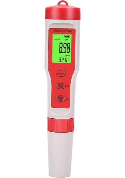 Profesyonel 4 In 1 Ph Ec Tds Metre Su Kalitesi Test Cihazı Dijital Ph/tds/ec/sıcaklık Monitörü Havuz Akvaryumları Içme Suyu (Yurt Dışından)