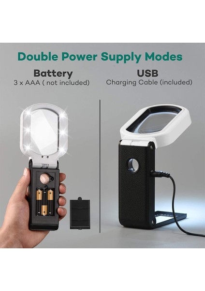 Işıklı Büyüteç, 25X 10X Şarj Edilebilir El Tipi ve Okuma, Muayene, Takı Için Ayakta Büyüteç (Yurt Dışından) modelleri