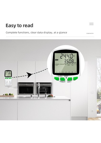 Wer Metre Wattmetre Elektrik Tüketimi Test Cihazı Vu Kwh Metre Tek Yuva Watimetro Sayacı Voltmetre 230 Watttimetre (Yurt Dışından)