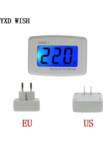 [ayak Izi] DM55-1 Dijital Voltmetre Ab Abd Tak Volt Metre Soket Gerilim Test Cihazı LCD Ekran Gerilim Ölçer 110V 220V Duvar Düz Gerilim Ölçer (Yurt Dışından) indirimleri