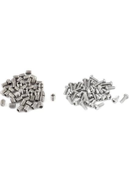 60 Adet M2 x 4mm Phillips Yuvarlak Başlı Vidalar Cıvata ile 50 Adet M2.5 x 3mm Hex Lokma Seti Grub Vidalar Başsız Fincan Noktası (Yurt Dışından)
