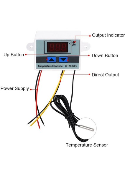 Fs-3 Adet AC110V-220V 10A Dijital LED Sıcaklık Kontrol Termostat Kontrol Anahtarı Probu XH-W3001 (Yurt Dışından) fiyatları