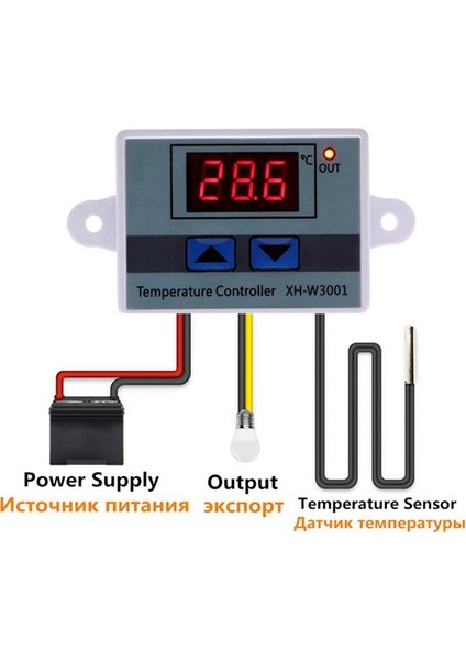 Fs-3 Adet AC110V-220V 10A Dijital LED Sıcaklık Kontrol Termostat Kontrol Anahtarı Probu XH-W3001 (Yurt Dışından) modelleri