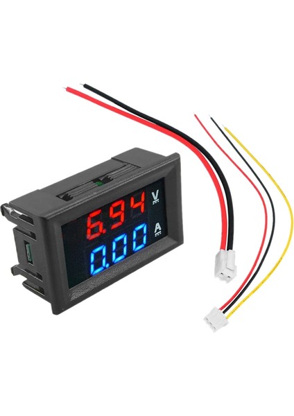 Adet Dijital Voltmetre Ampermetre Dc 100V 10A Amp Gerilim Akım Ölçer Test Cihazı Mavi + Kırmızı Çift LED Ekran Paneli Bağlantı Telleri ile (Yurt Dışından)