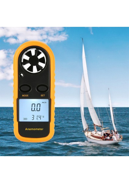 Benetech GM816 Dijital Anemometre Termometre Rüzgar Hızı Ölçer Hava Akış Ölçer - Turuncu ve Siyah (Yurt Dışından)